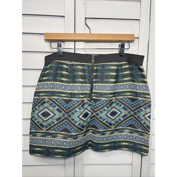 American Eagle Aztec Print Boho Embroidered Cotton Skirt Women's Size 8 - Picture 2 of 7
